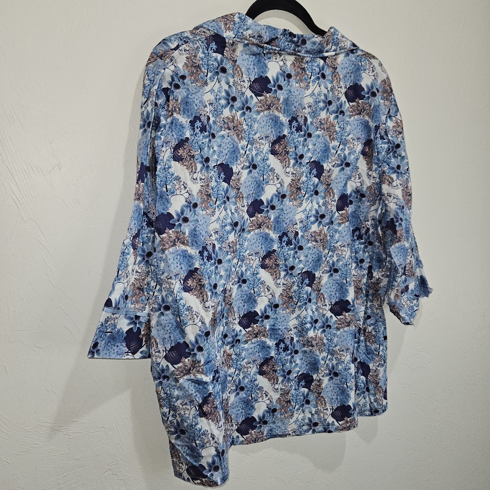 XL Papinelle Pajama Set Top Bottom Flower Print Womens Extra Large - Picture 9 of 16